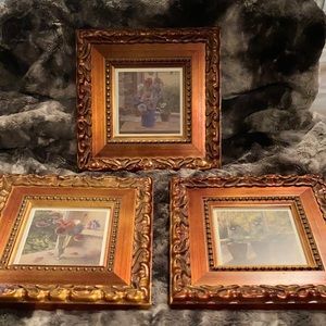 3 flower prints.  Matching frames.